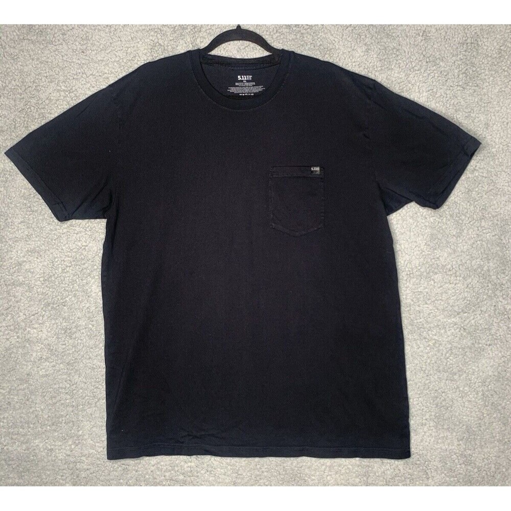 5.11 Tactical T Shirt Mens Size XXL Black Pocket Tee Short Sleeve Casual Cotton